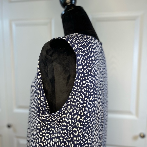 MICHAEL KORS  Size OX Border True Navy Leopard Print Stretch Jersey Dress - Picture 7 of 16